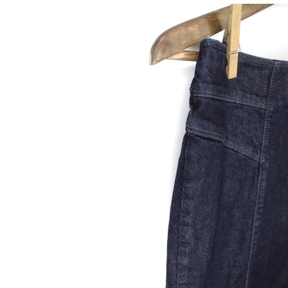 Ann Taylor Dark Denim Wash Jean Midi Skirt 6 Petite - Picture 2 of 6